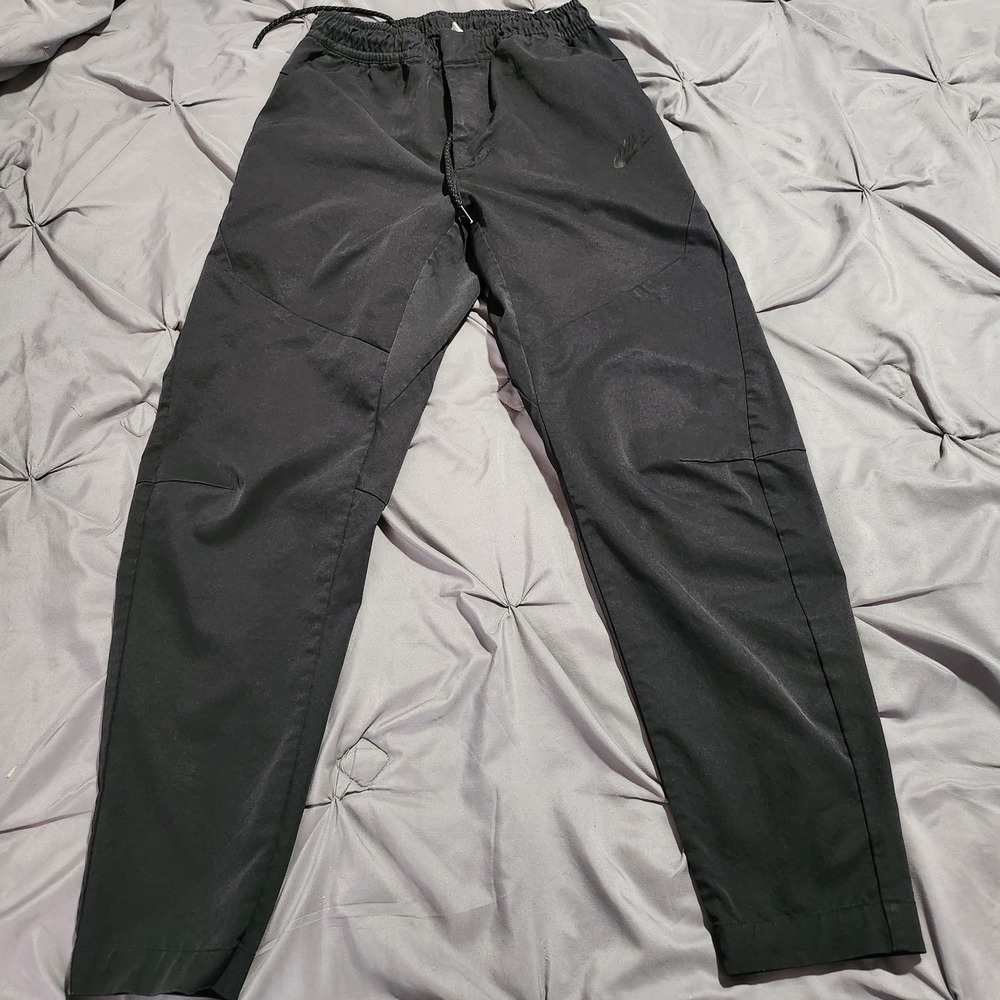Nike Bonded Woven Pants Mens Small Black Tapered Jogger 805106-010 Tech Track